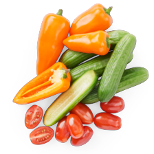 Snoeptomaten, -tomatenmix, -komkommers of -paprika's